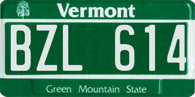 VT license plate BZL614