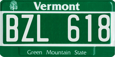 VT license plate BZL618