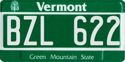 VT license plate BZL622