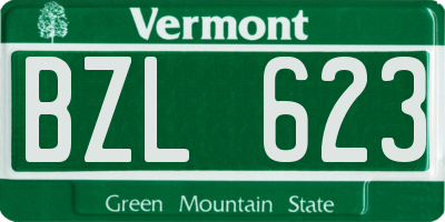 VT license plate BZL623