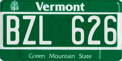VT license plate BZL626