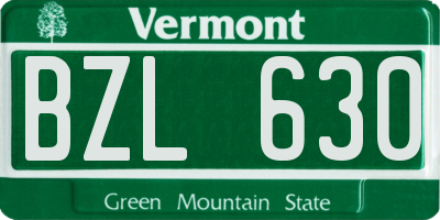 VT license plate BZL630