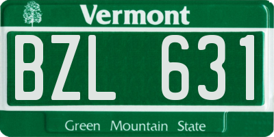 VT license plate BZL631