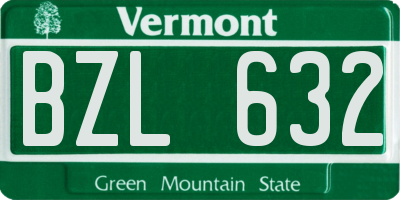 VT license plate BZL632