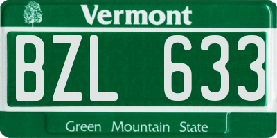 VT license plate BZL633