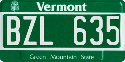 VT license plate BZL635