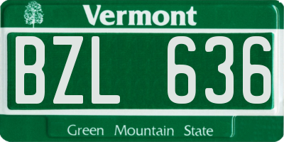 VT license plate BZL636