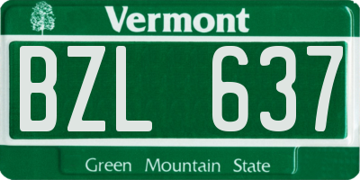 VT license plate BZL637