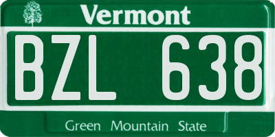 VT license plate BZL638
