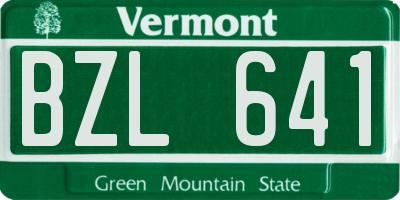VT license plate BZL641
