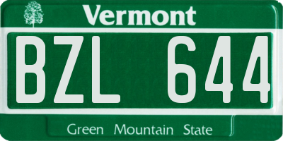 VT license plate BZL644