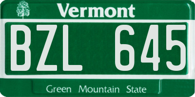 VT license plate BZL645