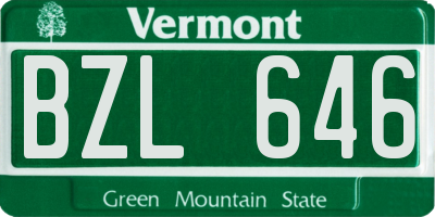 VT license plate BZL646