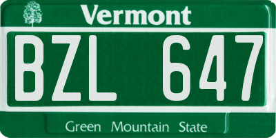 VT license plate BZL647
