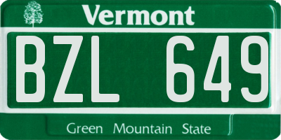 VT license plate BZL649
