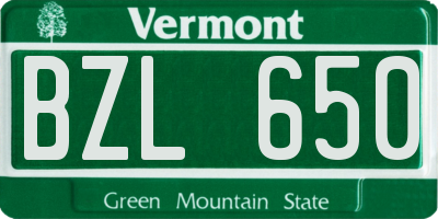 VT license plate BZL650