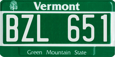 VT license plate BZL651