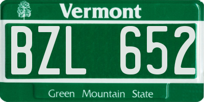 VT license plate BZL652