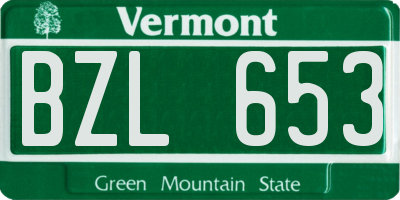 VT license plate BZL653