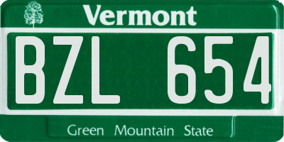 VT license plate BZL654