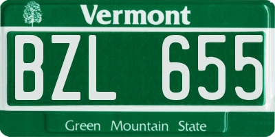 VT license plate BZL655