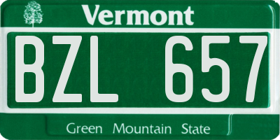 VT license plate BZL657