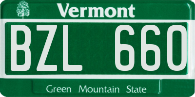 VT license plate BZL660
