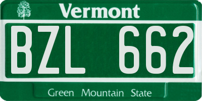 VT license plate BZL662