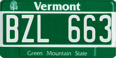 VT license plate BZL663