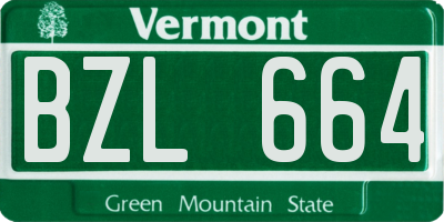 VT license plate BZL664