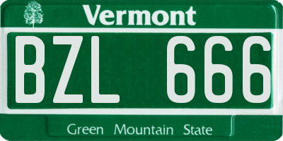 VT license plate BZL666