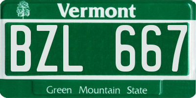 VT license plate BZL667