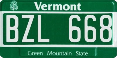 VT license plate BZL668