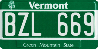 VT license plate BZL669