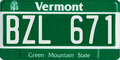 VT license plate BZL671