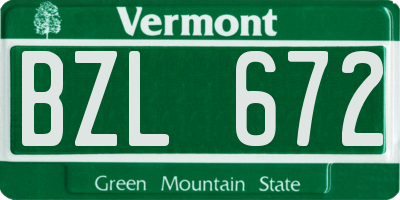 VT license plate BZL672
