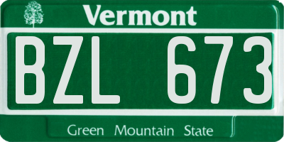 VT license plate BZL673