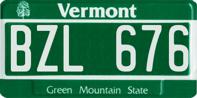 VT license plate BZL676