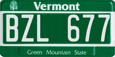 VT license plate BZL677