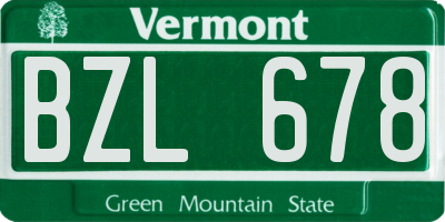 VT license plate BZL678