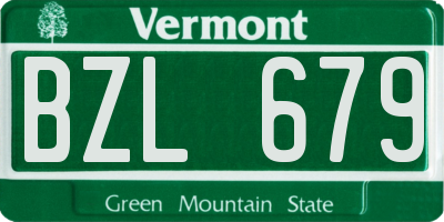 VT license plate BZL679