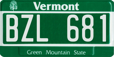 VT license plate BZL681