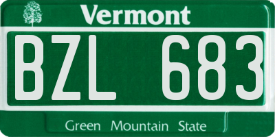VT license plate BZL683