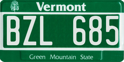 VT license plate BZL685