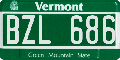 VT license plate BZL686