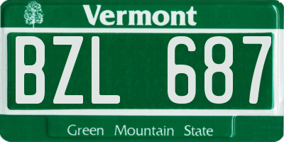 VT license plate BZL687