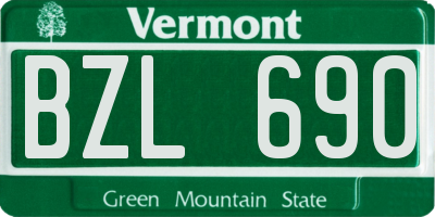 VT license plate BZL690