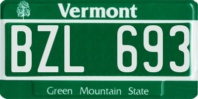 VT license plate BZL693