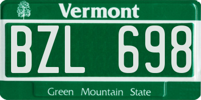 VT license plate BZL698