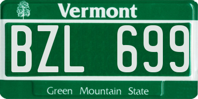 VT license plate BZL699